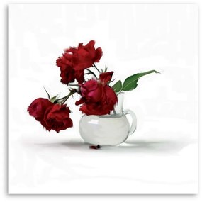 Quadro su tela, Rose rosse in un vaso