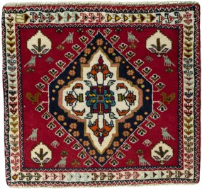 Shiraz Tappeto 60x70 Rosso (Iran) Annodato A Mano