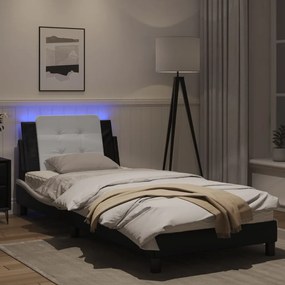 Giroletto con luci led nero e bianco 80x200 cm in similpelle