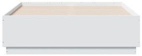 Giroletto con Luci LED Bianco 120x190 cm in Legno Multistrato