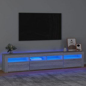 Mobile Porta Tv Con Luci Led Grigio Sonoma 210x35x40 Cm /