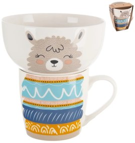 Set di tazza e ciotola in porcellana 2 pezzi 350 ml - Orion