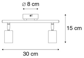 Faretto moderno nero 2 luci orientabile - Facil
