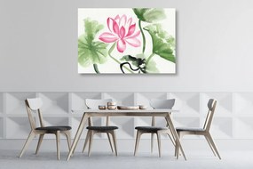 Quadro su tela – Fiore di loto acquerellato