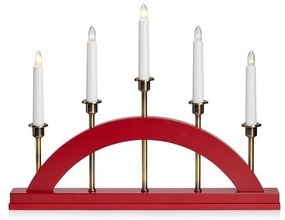 Markslöjd 705833 - Candelabro di natale BRIDGE 5xE10/3W/230V rosso