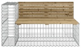 Panca da giardino design gabbione 122x71x65,5cm pino impregnato