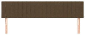 Testiera 2 pz marrone scuro 90x5x78/88 cm in tessuto