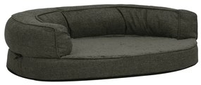 Materasso ergonomico per cani 75x53 cm pile lino grigio scuro