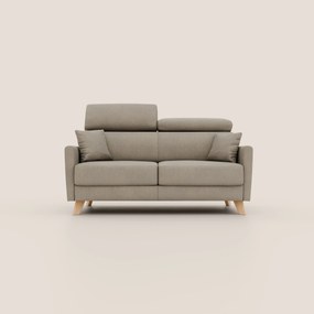 Francy divano letto matrimoniale con poggiatesta regolabili in tessuto impermeabile e smacchiabile T17 beige