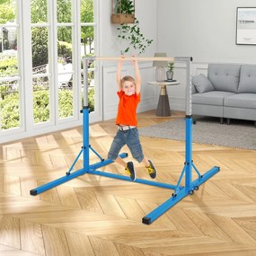 Costway Barra ginnastica per bambini con 13 altezze regolabili portata 100kg, Attrezzatura palestra domestica 3 Colori