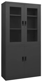 Armadio Per Ufficio Antracite 90x40x180 Cm İn Acciaio /