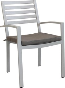 DEXTER - poltrona da giardino in alluminio impilabile con cuscino