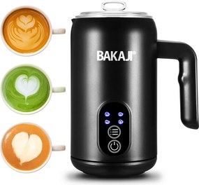 Montalatte Elettrico 500W Cappuccinatore Caldo Freddo Schiumatore Latte in Acciaio e PP Nero...