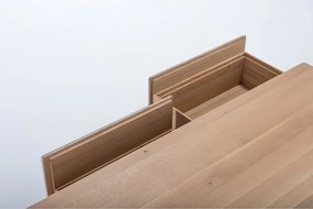 Mobile TV nero-color legno naturale in legno di quercia 160x48 cm Fina - Gazzda