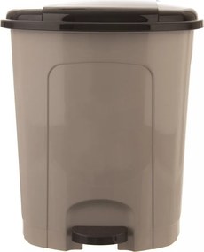 Cestino per la spazzatura marrone in plastica con pedale 30 l – Orion