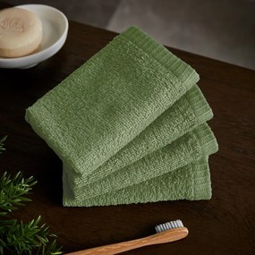 Set di asciugamani con asciugatura rapida/tipo terry verdi in cotone 4 pz 30x30 cm Quick Dry – Catherine Lansfield