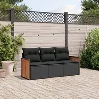 Set Divani da Giardino 3 pz con Cuscini in Polyrattan Nerocod mxl 88834