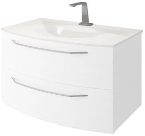 Mobile bagno sospeso con lavabo L 100 x H 55 x P 51 cm frassino bianco per vasca centrale Lyla