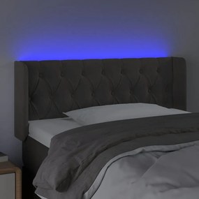 Testiera a led grigio scuro 93x16x78/88 cm in velluto