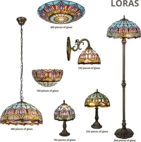 Brilagi - Lampada da parete Tiffany in vetro colorato LORAS 1xE27/40W/230V