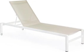 Lettino In Alluminio Impilabile Con Ruote Konnor Bianco New Bizzotto