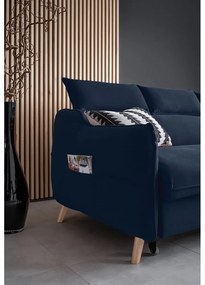 Divano letto angolare in velluto blu scuro (angolo destro) Sweet Harmony - Miuform