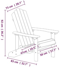 Sedia da Giardino con Tavolo Adirondack in HDPE Blu