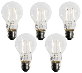 Set di 5 Lampadina LED E27 A60 con sensore Lux 2,5W 250lm 2200K