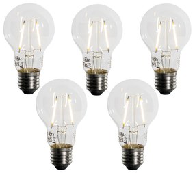 Set di 5 Lampadine LED E27 A60 con Sensore Crepuscolare 2.5W 250 lm 2200K