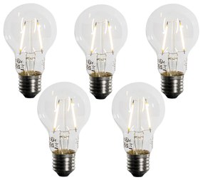 Set di 5 Lampadina LED E27 A60 con sensore Lux 2,5W 250lm 2200K