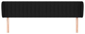 Testiera ad orecchio nera 203x23x78/88 cm in tessuto