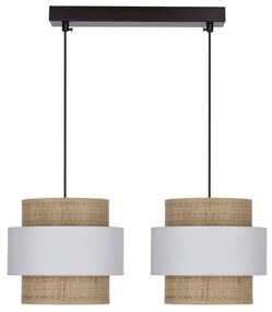 Lampada a sospensione con paralume in rattan bianco e naturale ø 20 cm Rattan - Candellux Lighting