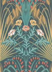 Cole & Son Carta da parati Bluebell - Green and Gold