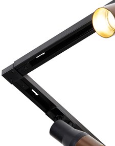 Sistema di illuminazione a binario moderno con 5 faretti nero con bronzo scuro 1 fase - Iconic Kohua