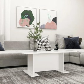 Tavolino Da Salotto Bianco 103,5x60x40 Cm İn Legno Multistrato /