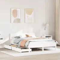 Letto senza Materasso Bianco 120x190 cm Legno Massello di Pino 3301768