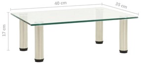 322760  tv stand transparent 40x35x17 cm tempered glass