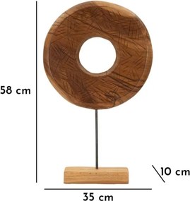 Scultura Dorat In Teak Riciclato Cm 35X10X58 (Pezzi Unici - Non Rip. In Serie)