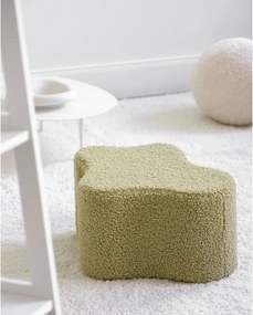 Pouf per bambini verde con rivestimento in bouclé Cloud – Wigiwama