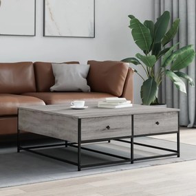 Tavolino da salotto grigio sonoma 100x99x40cm legno multistrato