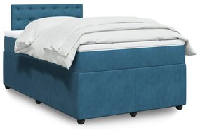 Giroletto A Molle Con Materasso Blu 120x200 Cm İn Velluto /