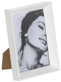 Cornice Portafoto Bianco Legno Cristallo 12 x 2,5 x 17 cm