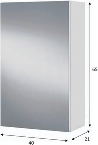 Specchiera Da Bagno 40 Cm 1 Anta Con Ripiani Modulare Bianco Lucido