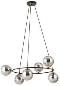 Lampadario Minimal Tiamat Acciaio Nero Oro Grigio 6 Luci E14 Ip20