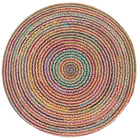 Tappeto Mixi geometrico in juta multicolore, Ø150 cm