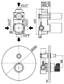 Paffoni Jo Jo015cr Miscelatore doccia Incasso Con Deviatore E Piastra Tonda Cromo