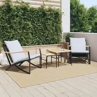 Sedie da Giardino con Cuscini 2pz Nere in Acciaio 4009304