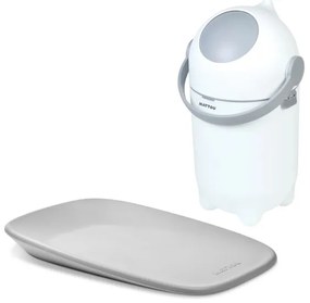 Nattou - Cestino per pannolini e fasciatoio SOFTY 50x70 cm bianco/grigio