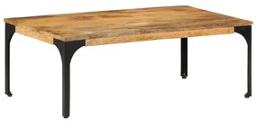Tavolino Da Salotto 100x55x35 Cm İn Legno Massello Di Mango /