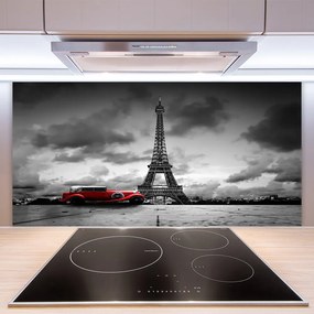Pannello paraschizzi cucina Vista di Parigi della Torre Eiffel 100x50 cm